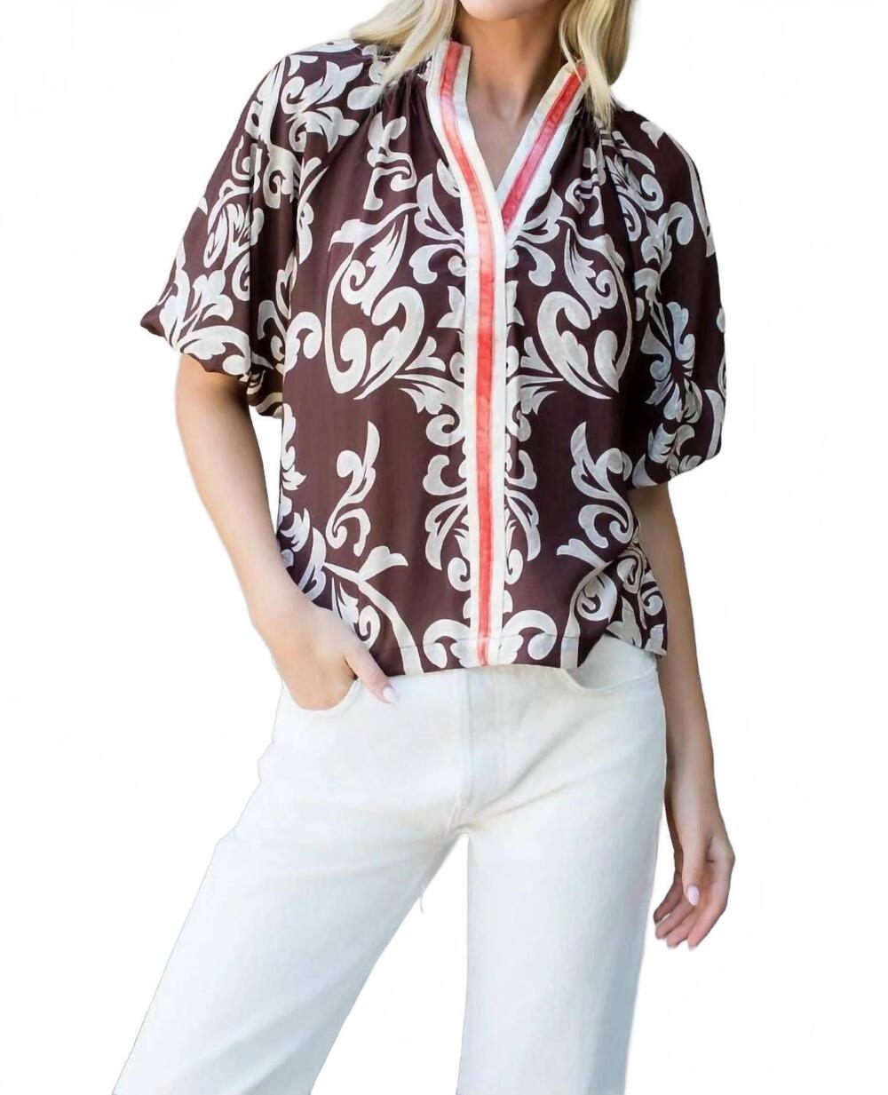 NEW THML bryant top in brown